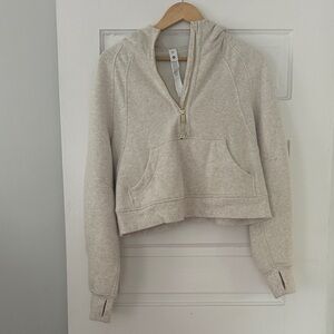 Lululemon Heather Bone/Gold Half Zip Oversized Cropped Scuba XS/S